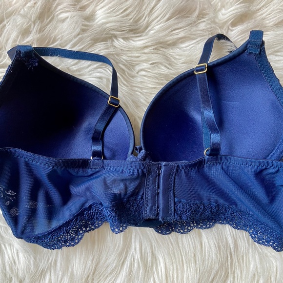 Daisy Fuentes Push Up Bra 36B Midnight Blue Lace Underwire NWOT - Picture 3 of 5